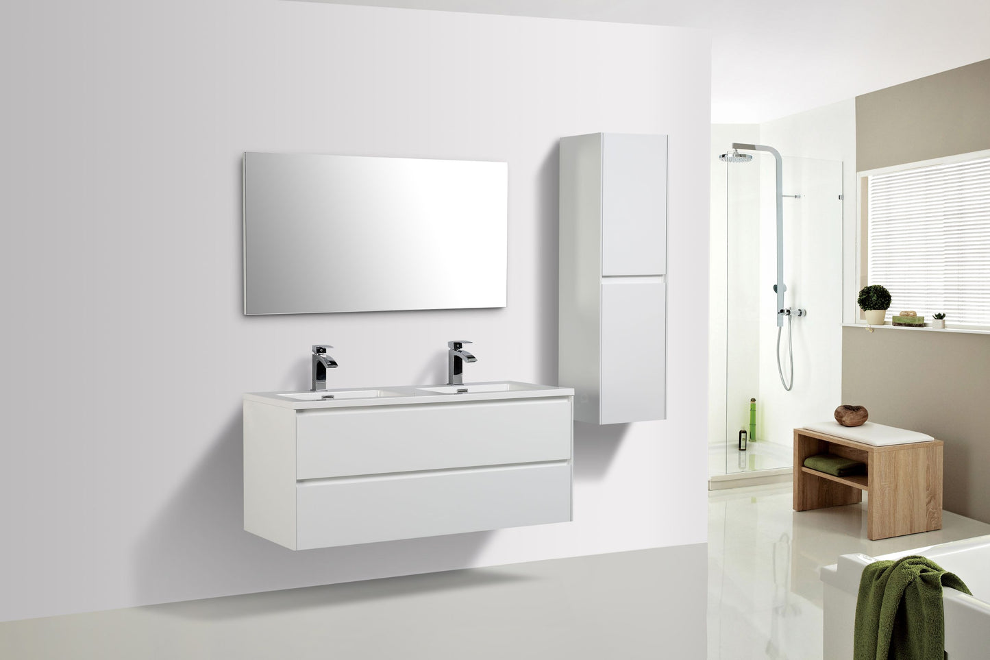 Enzo Double Drawer Vanity, Top and Basin 1200mm
