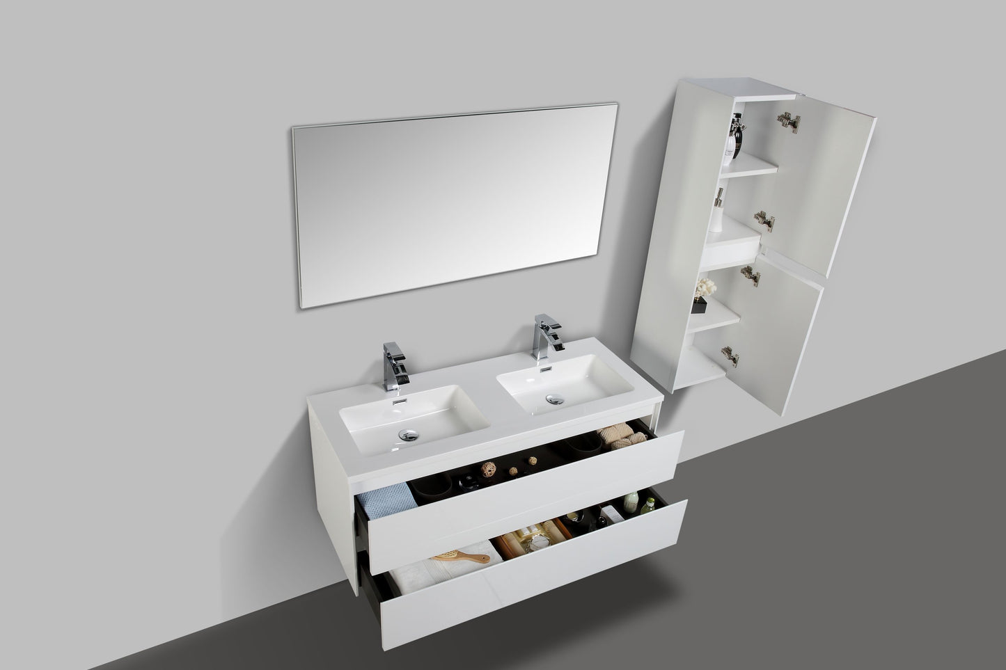 Enzo Double Drawer Vanity, Top and Basin 1200mm