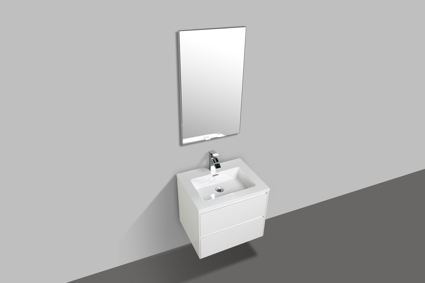Enzo Double Drawer Vanity, Top and Basin 600mm