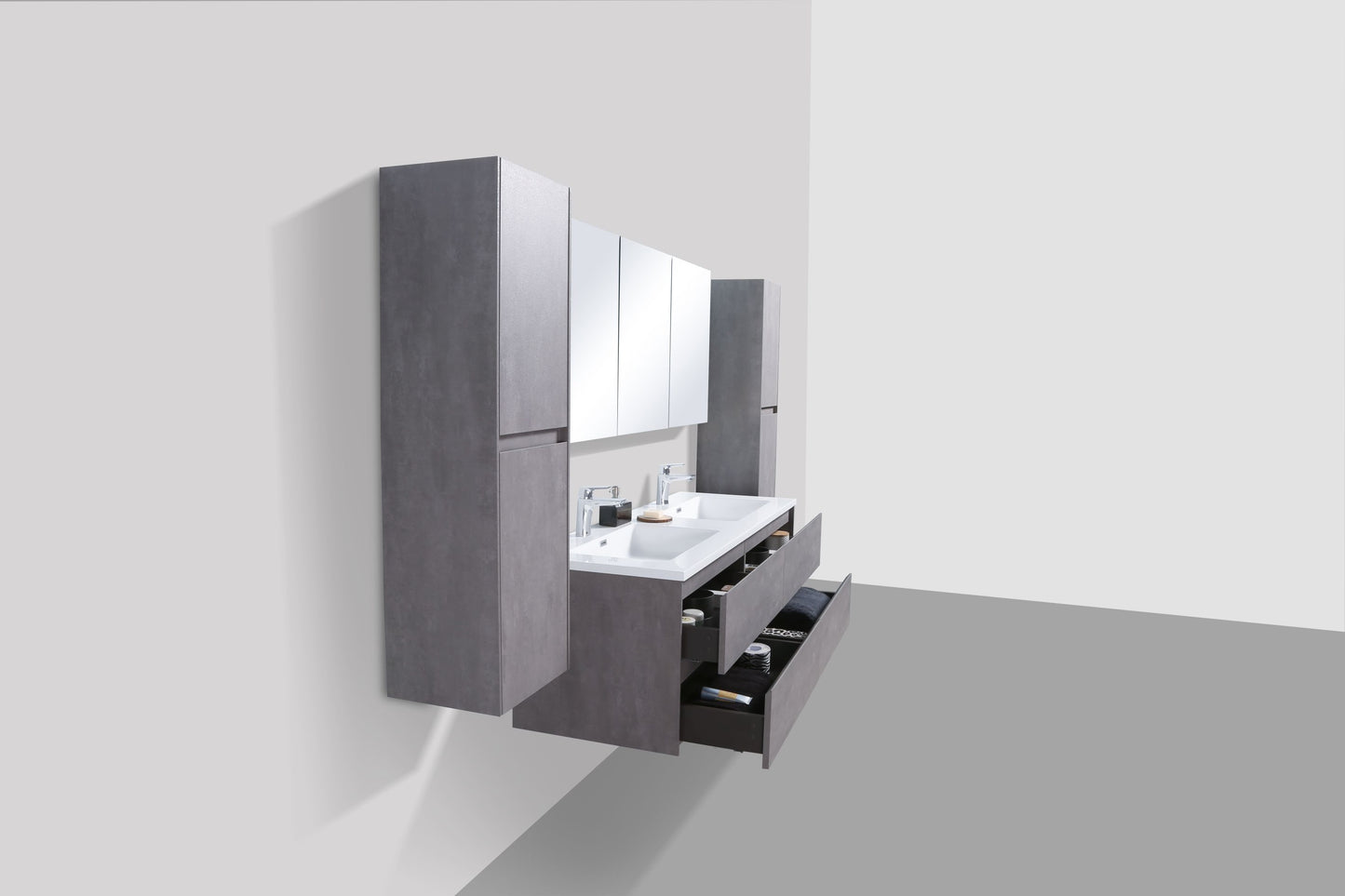 Enzo Four Drawer Vanity, Top and Basin 1500mm
