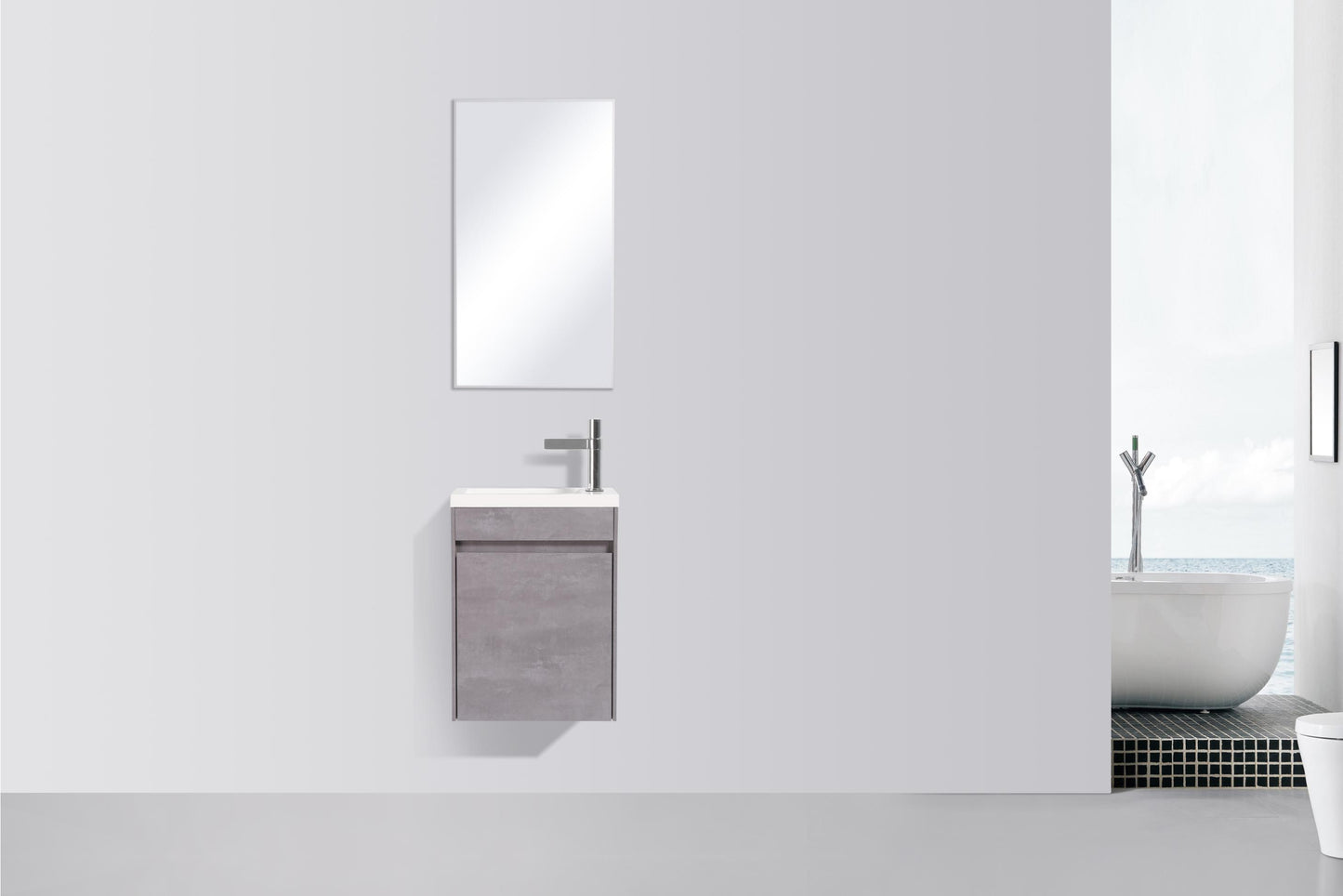 Enzo Single Door Vanity and Basin 400mm