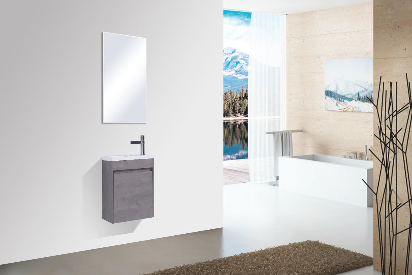 Enzo Single Door Vanity and Basin 400mm