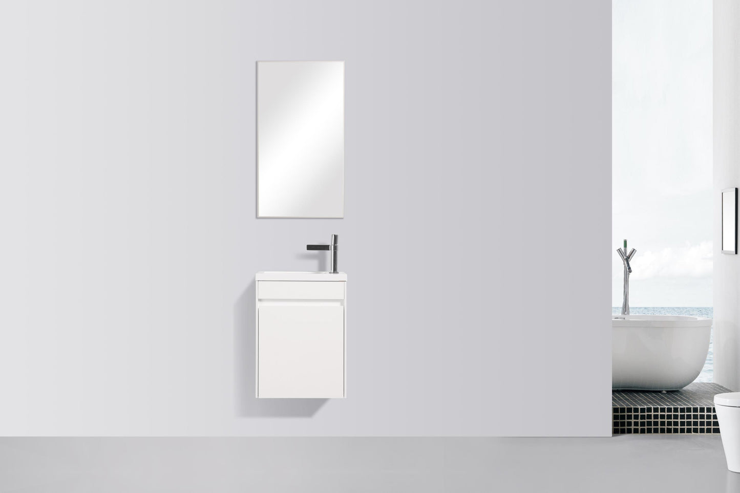 Enzo Single Door Vanity and Basin 400mm