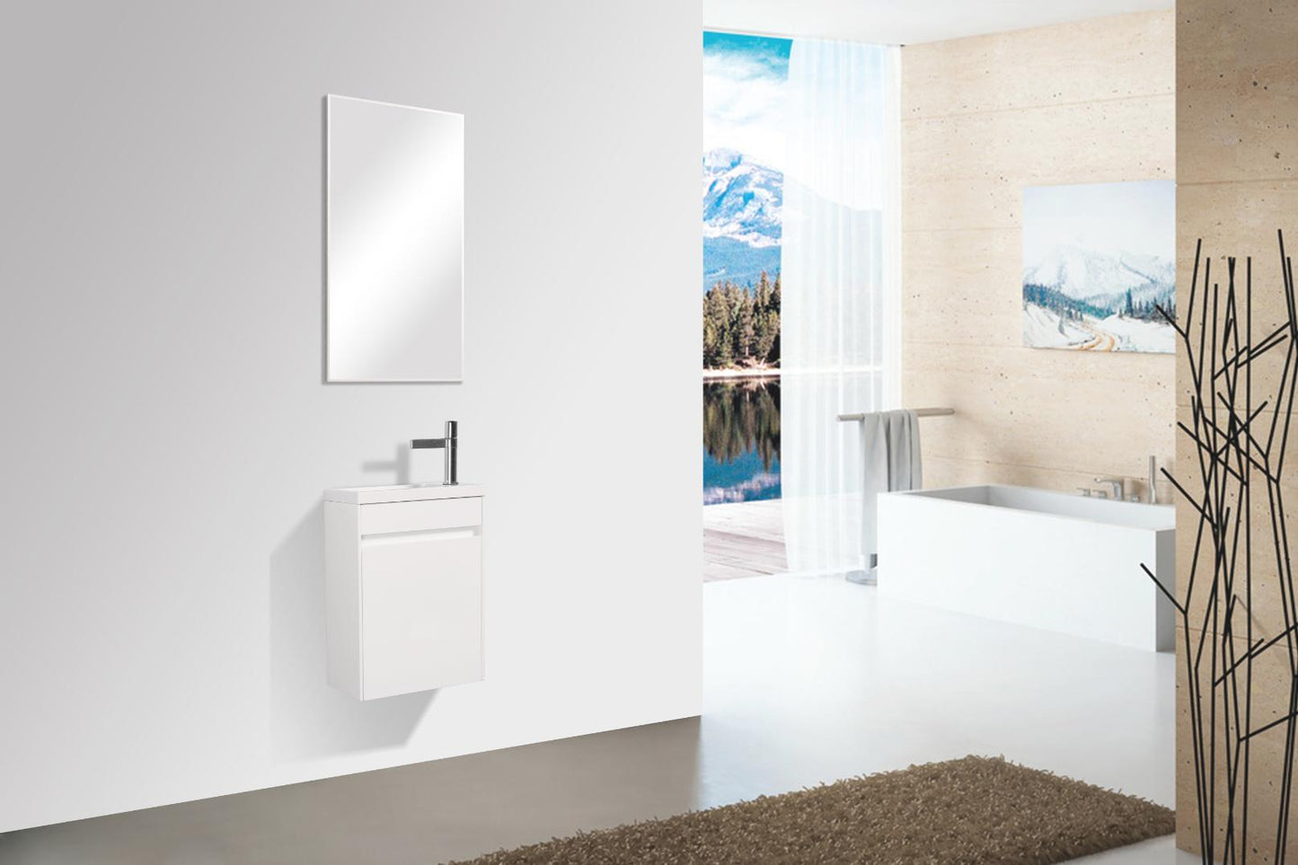 Enzo Single Door Vanity and Basin 400mm