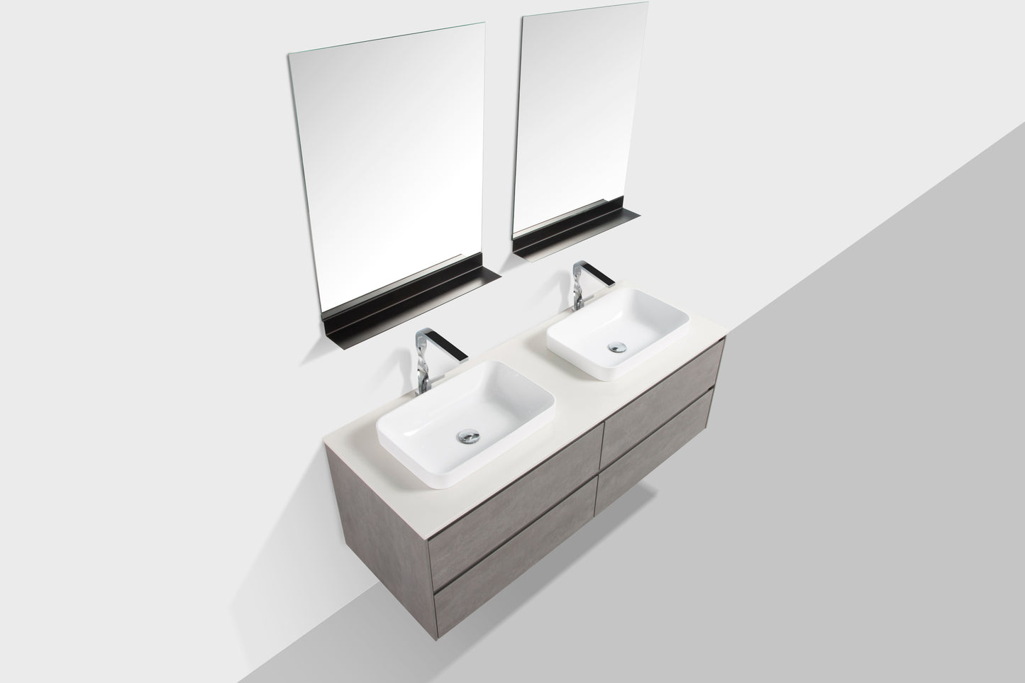 Madrid Four Drawer Vanity, Top and Basin1500mm
