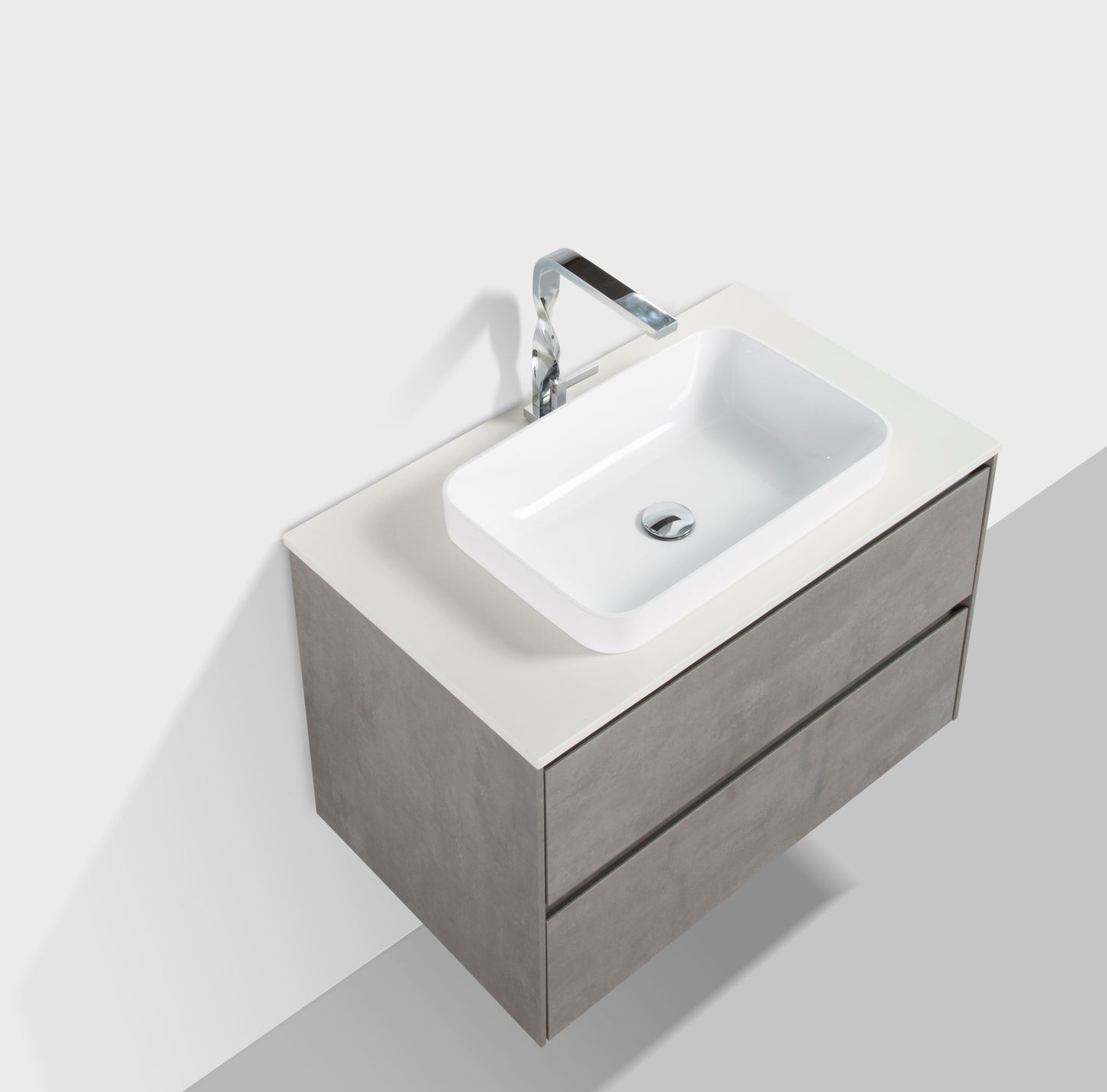 Madrid Double Drawer Vanity, Top and Basin 800mm