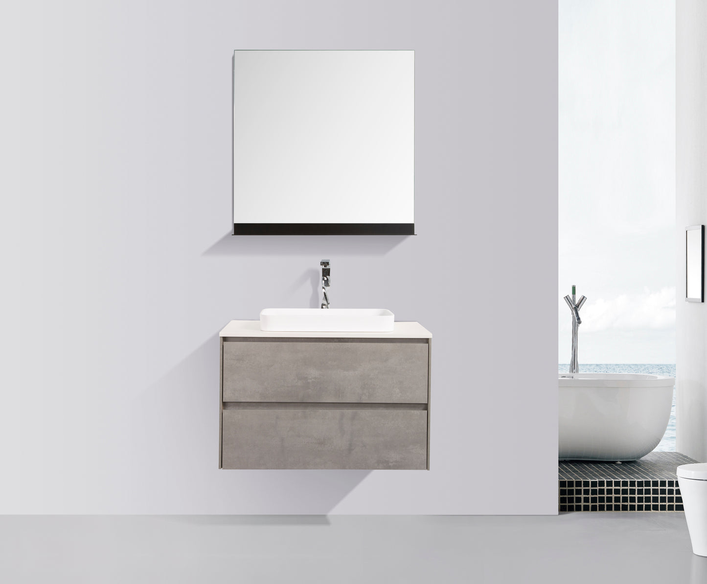Madrid Double Drawer Vanity 800mm - basin & top excluded