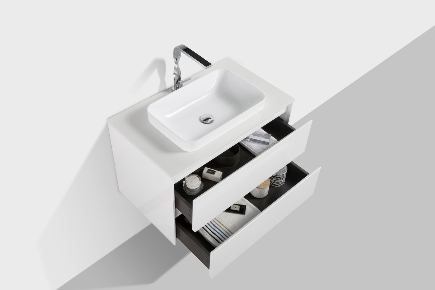 Madrid Double Drawer Vanity 800mm - basin & top excluded