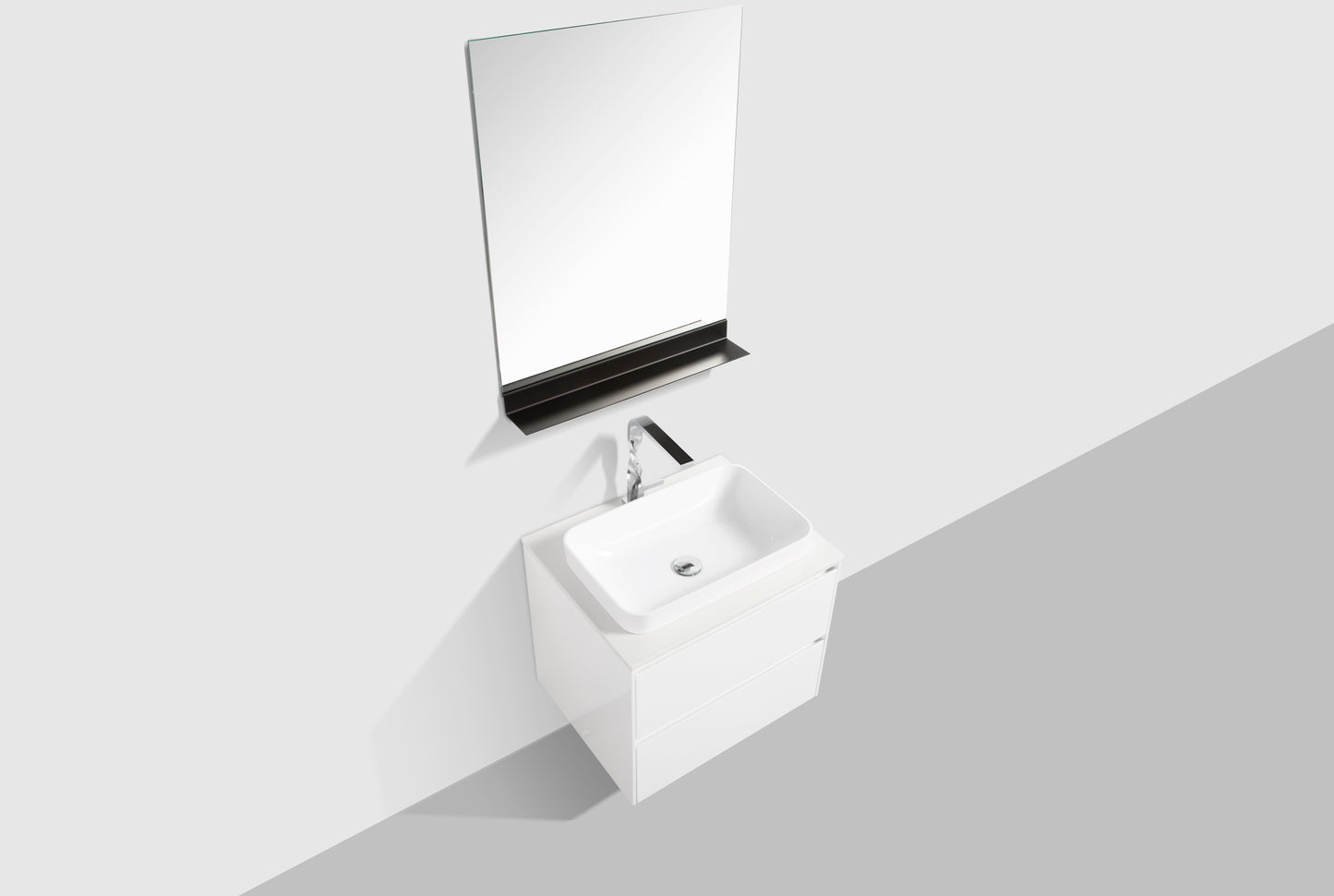 Madrid Double Drawer Vanity, Top and Basin 600mm