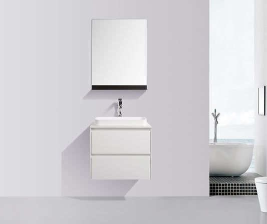 Madrid Double Drawer Vanity, Top and Basin 600mm
