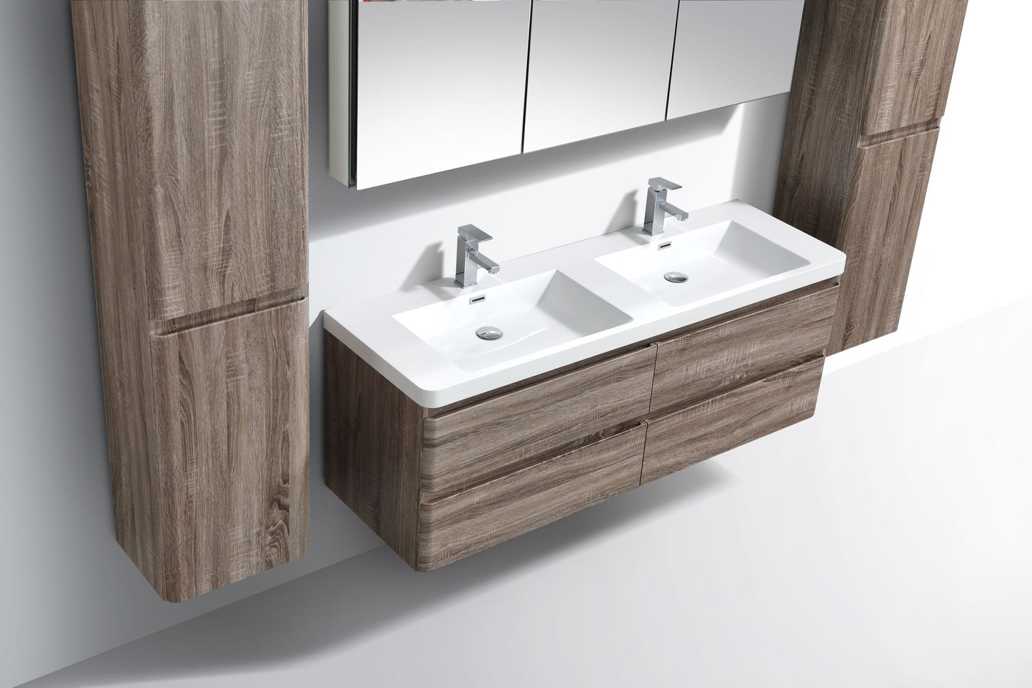 Milan Four Drawer Vanity, Top and Basin 1500mm