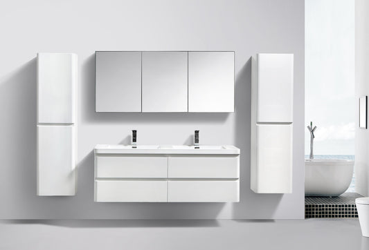 Milan Four Drawer Vanity, Top and Basin 1500mm