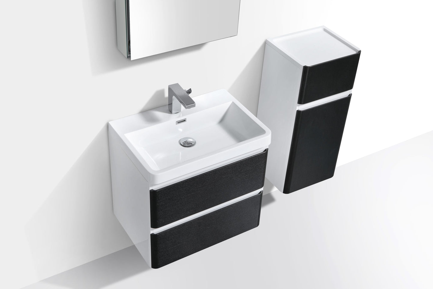 Milan Double Drawer Vanity, Top and Basin 600mm
