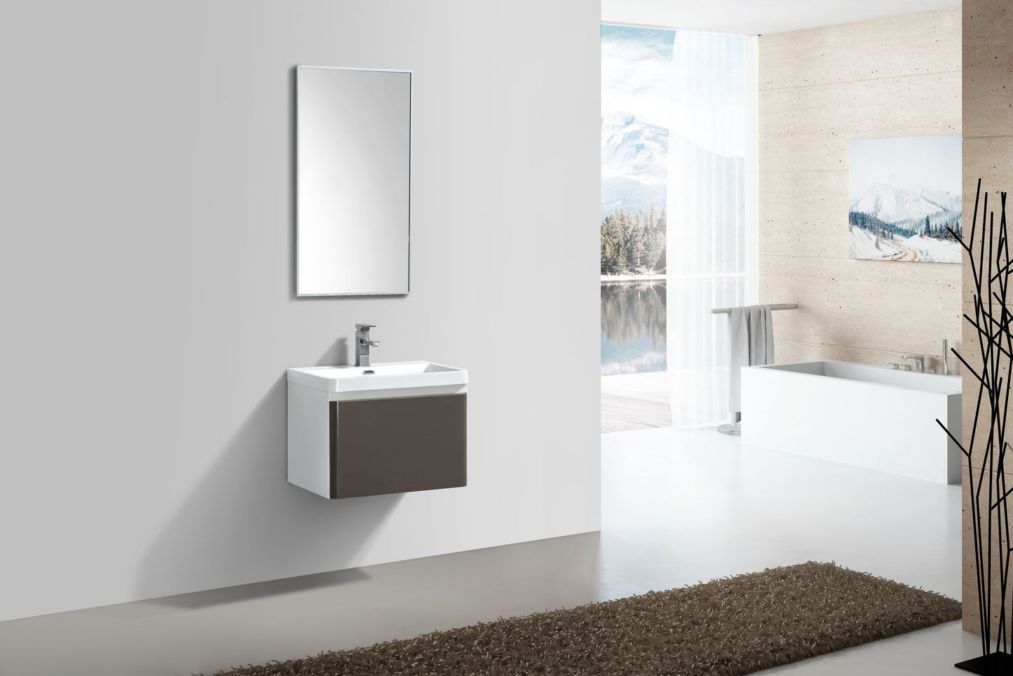 Milan Single Drawer Vanity 600mm - basin excluded