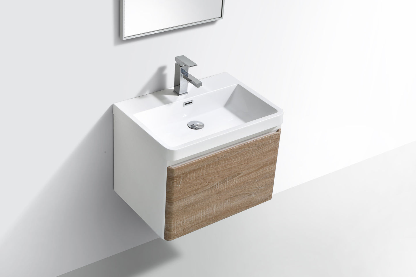Milan Single Drawer Vanity, Top and Basin 600mm