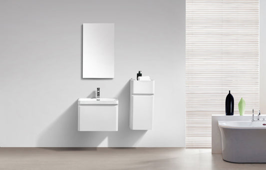 Milan Single Drawer Vanity, Top and Basin 600mm