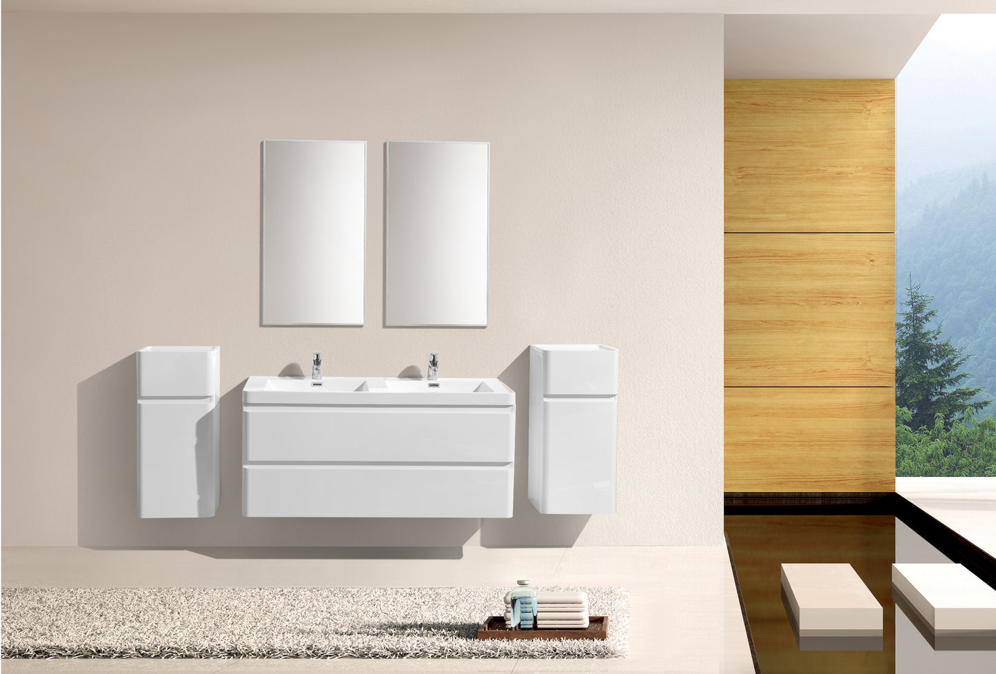 Milan Double Drawer Vanity Cabinet-no basin 1200mm