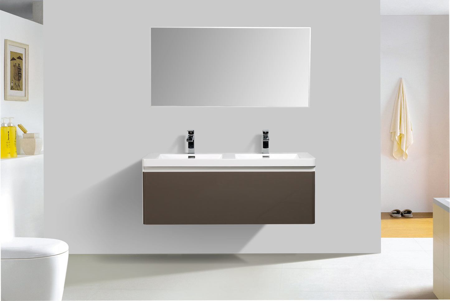 Milan Single Drawer Vanity, Top and Basin 1200mm