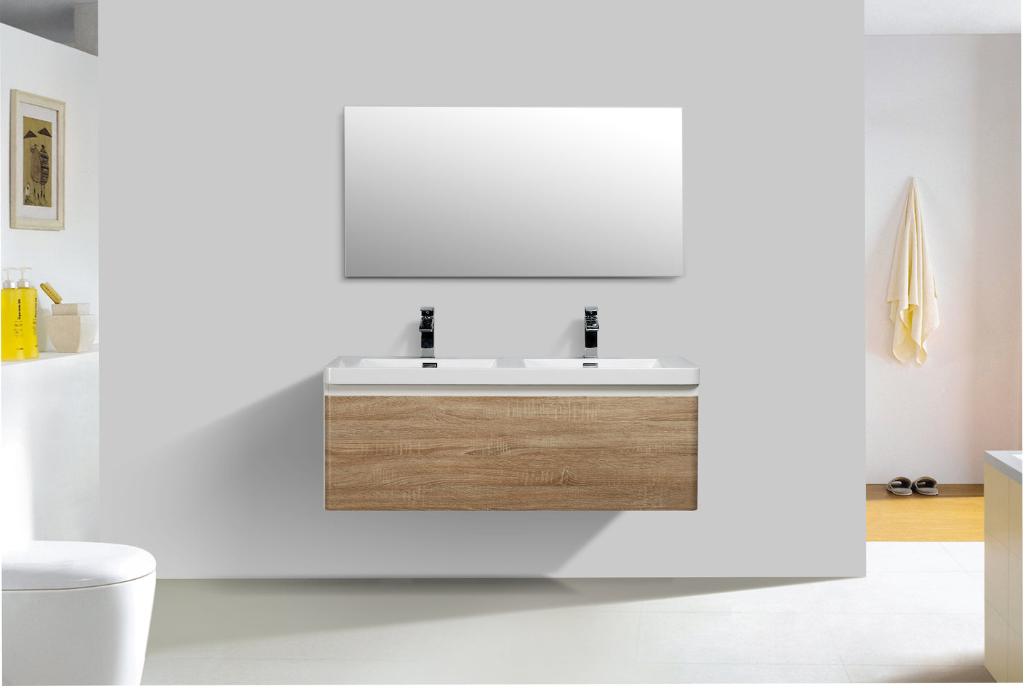 Milan Single Drawer Vanity, Top and Basin 1200mm