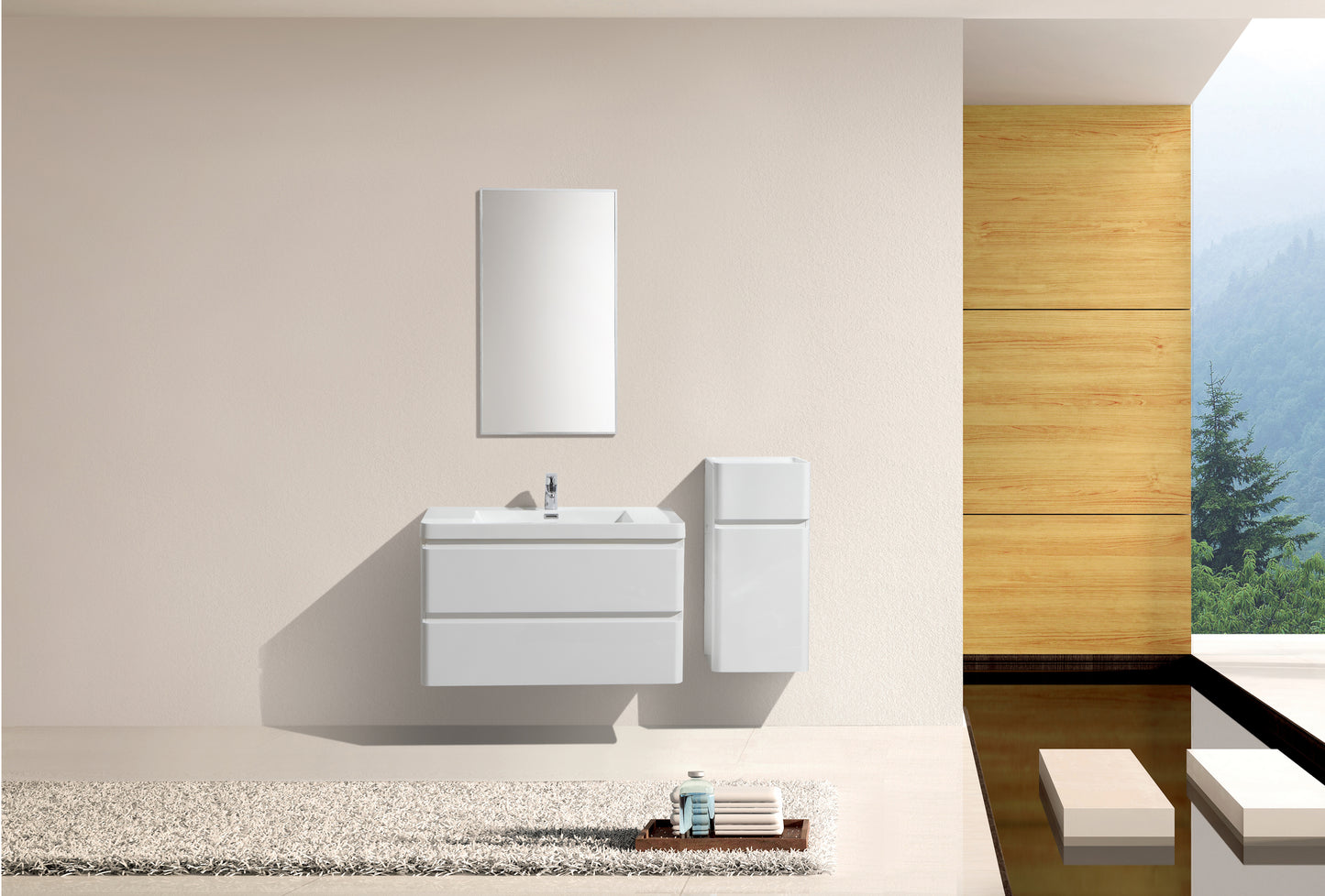 Milan Double Drawer Vanity Cabinet-no basin 900mm