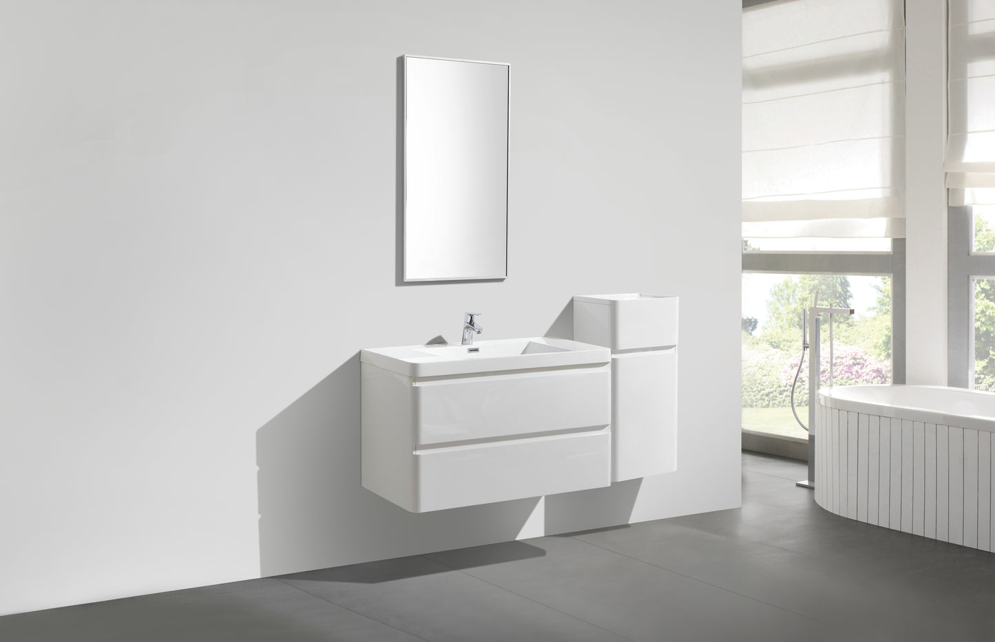 Milan Double Drawer Vanity, Top and Basin 900mm