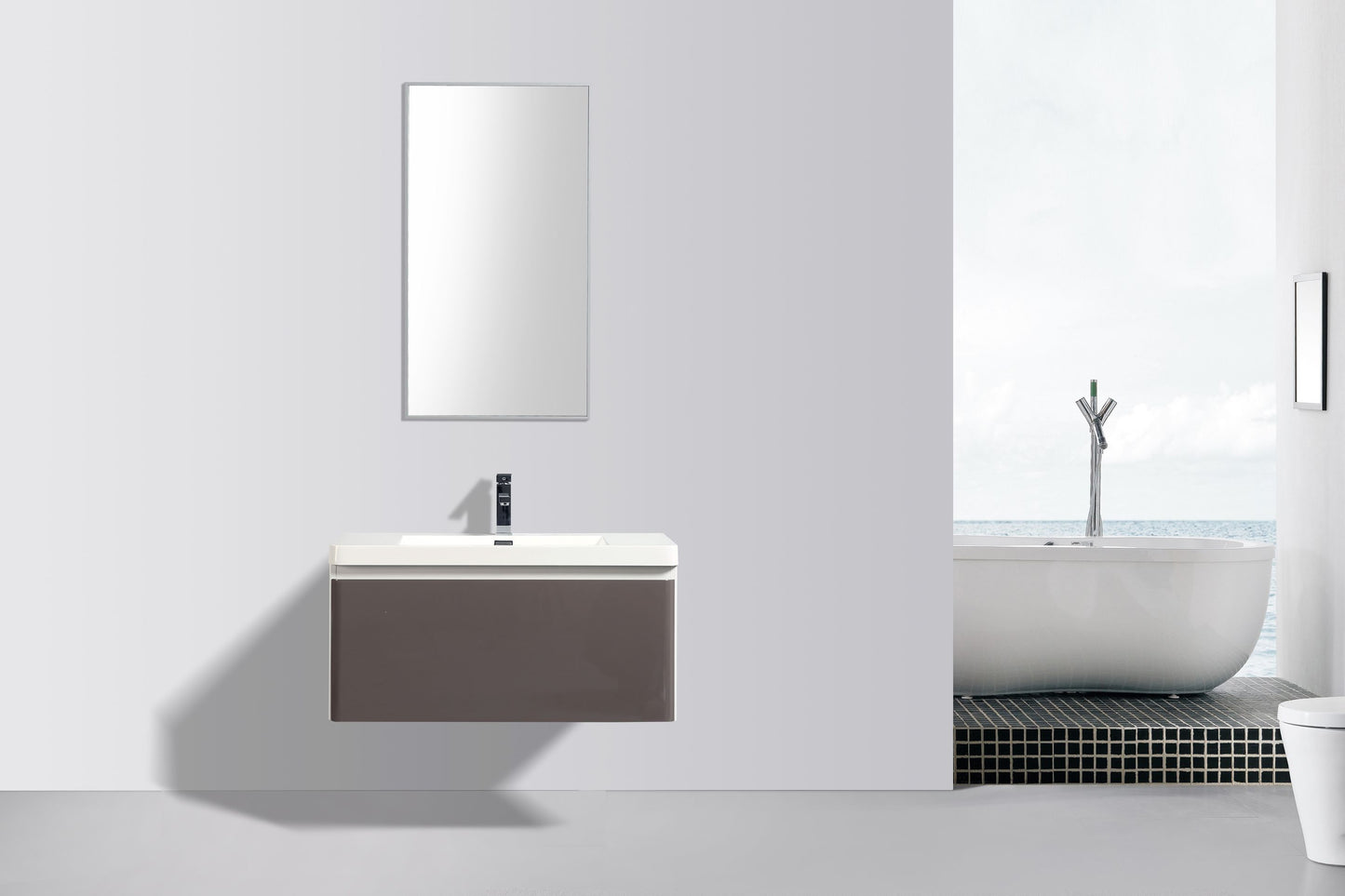 Milan Single Drawer Vanity Cabinet-no basin 900mm