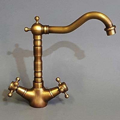 Dual Tap Mixer - Antique Brass