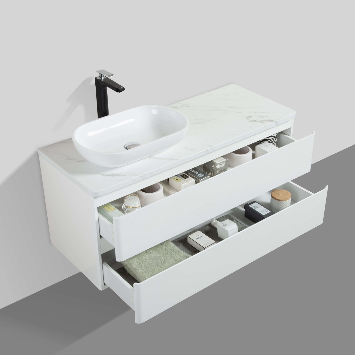 Santorini Double Drawer Vanity 900mm - basin excluded