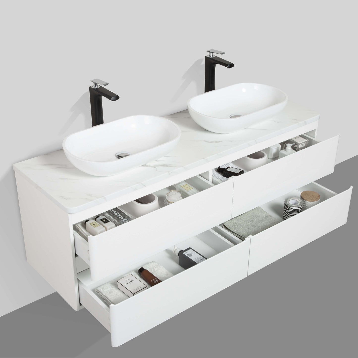 Santorini Double Drawer Vanity 1500mm - basin excluded