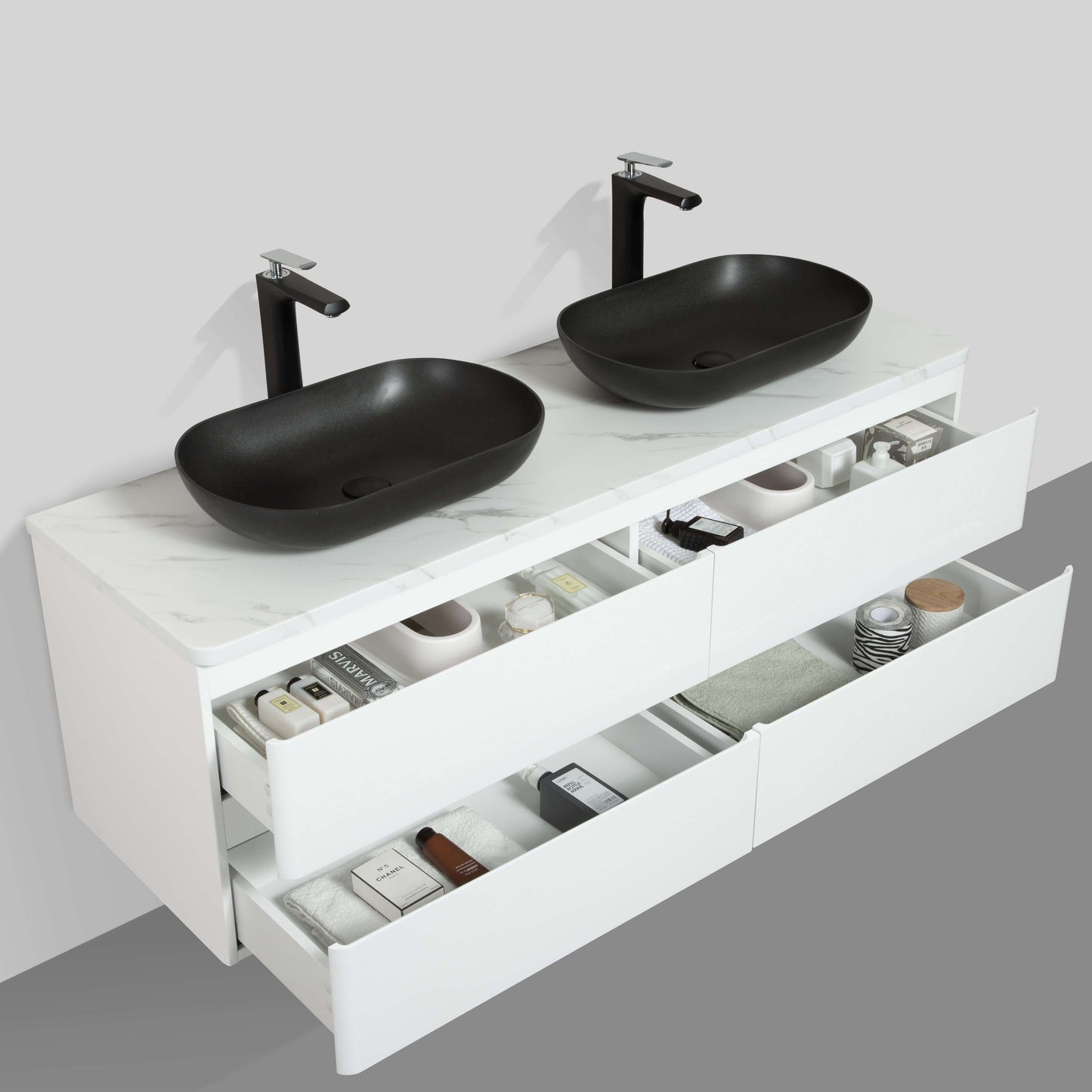 Santorini Double Drawer Vanity 1500mm - basin excluded