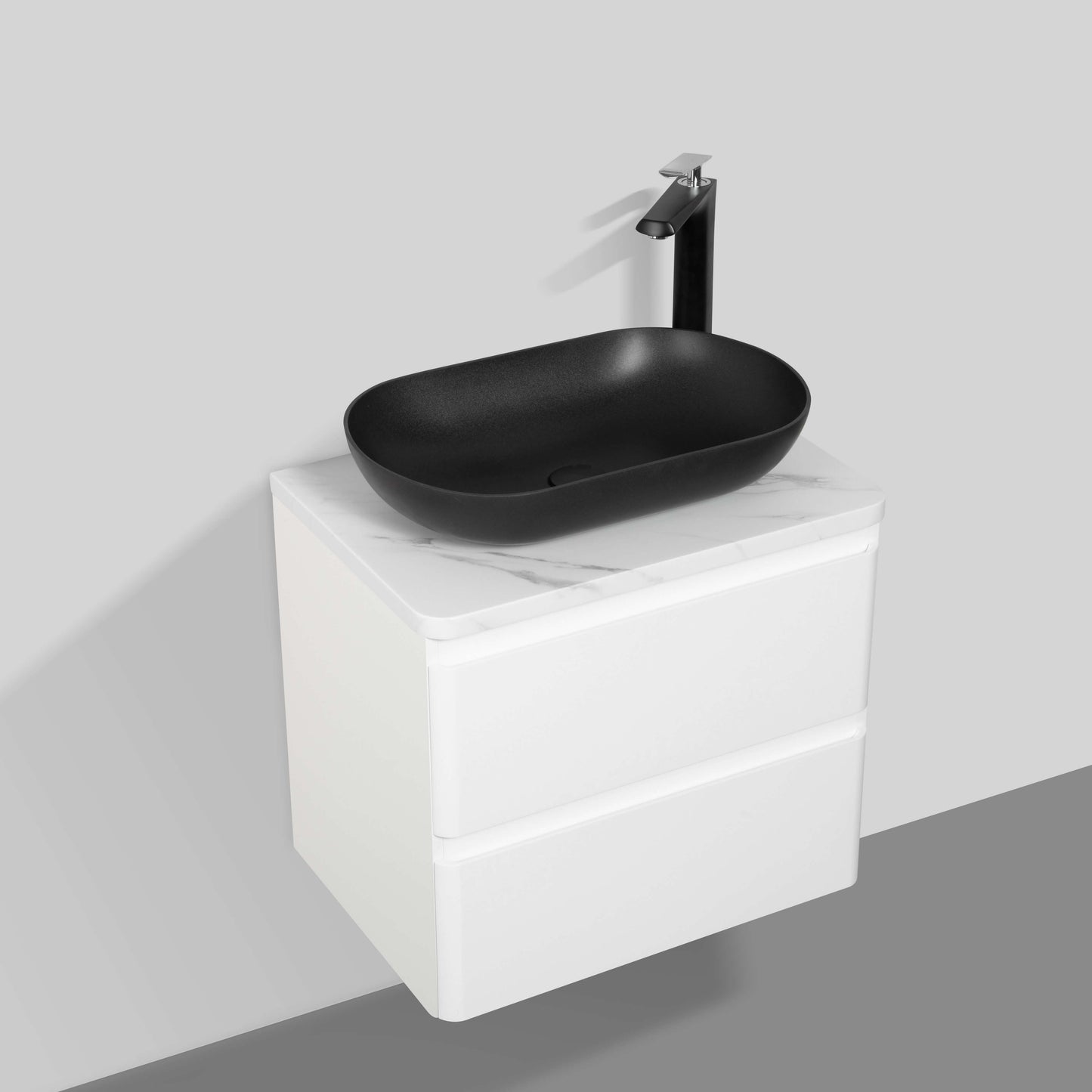 Santorini Double Drawer Vanity, Top and Basin 600mm