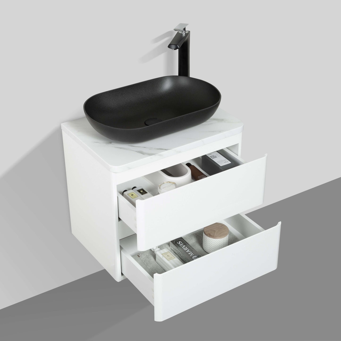 Santorini Double Drawer Vanity 600mm - basin excluded