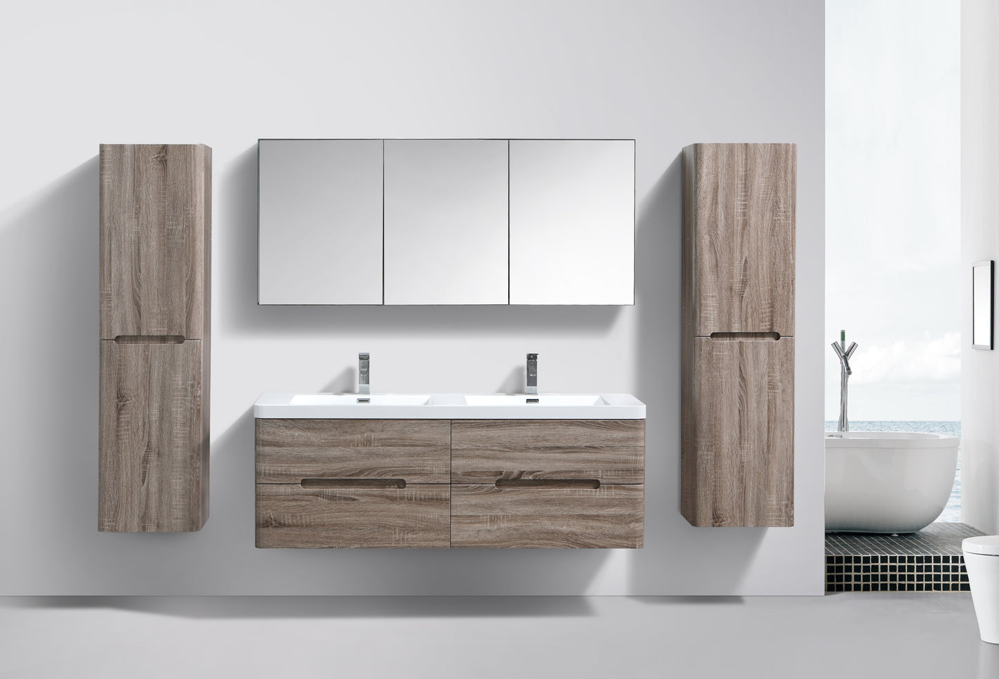 Venice Four Drawer Vanity, Top and Basin 1500mm