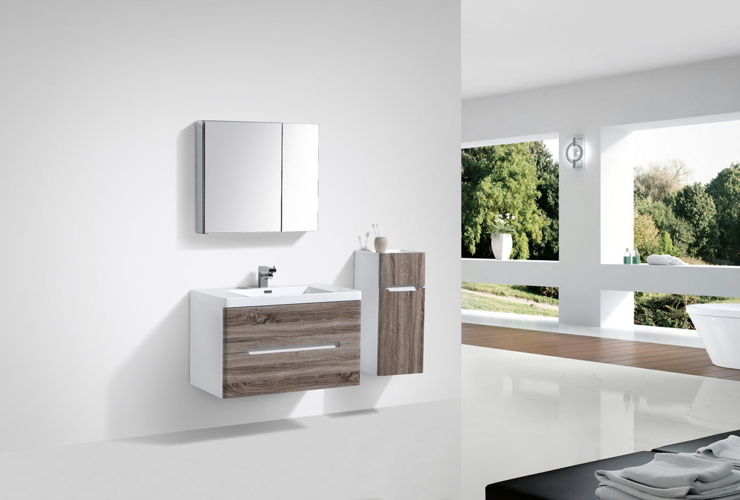 Venice Double Drawer Vanity 900mm - basin excluded