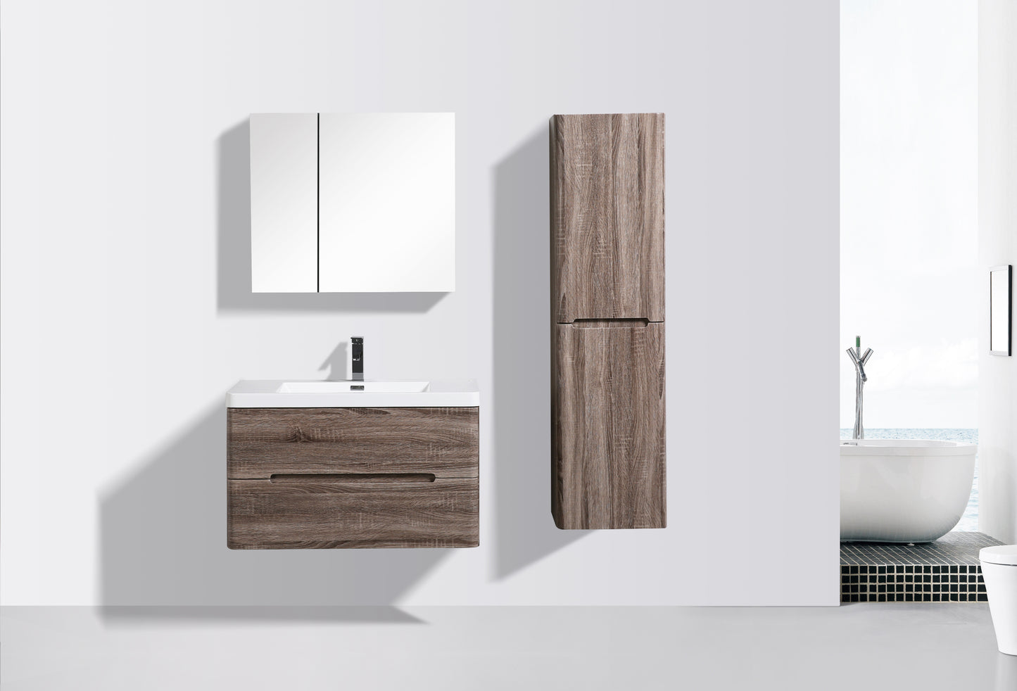 Venice Double Drawer Vanity 900mm - basin excluded