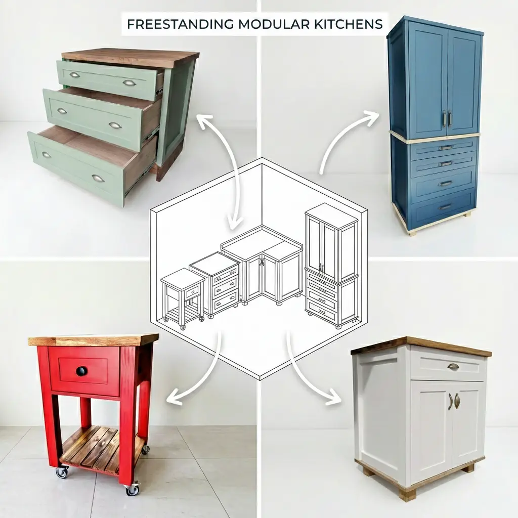 Freestanding Modular Kitchen System Freestanding Modular Kitchen Units