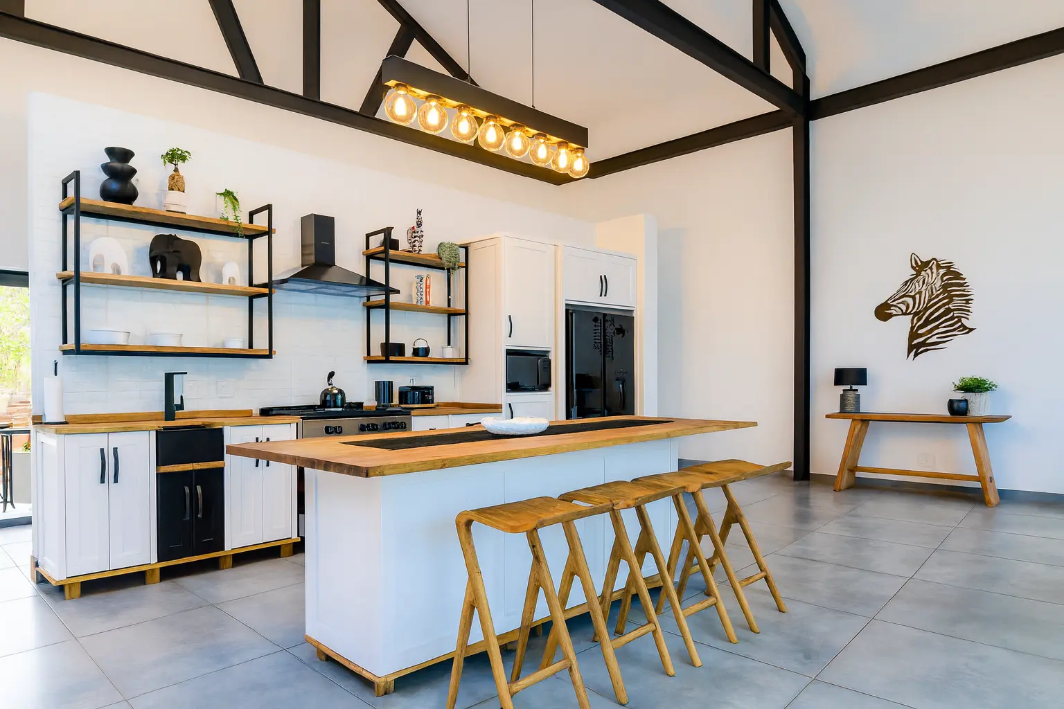 Modern-Kitchen Modern white kitchen with wooden accents.