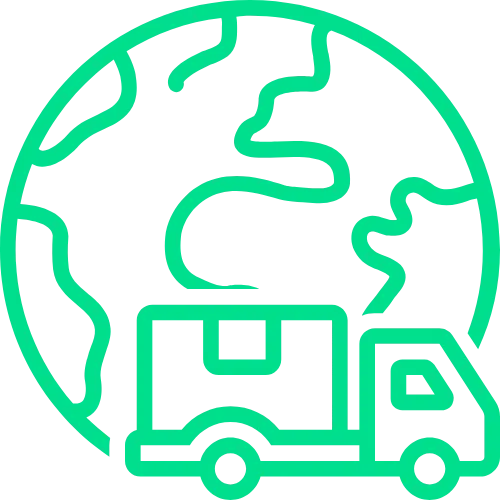 Home 3 Green Truck and Planet Symbol