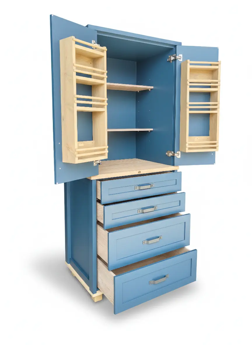 Pantry freestanding cabinet A Blue, freestanding cabinet
