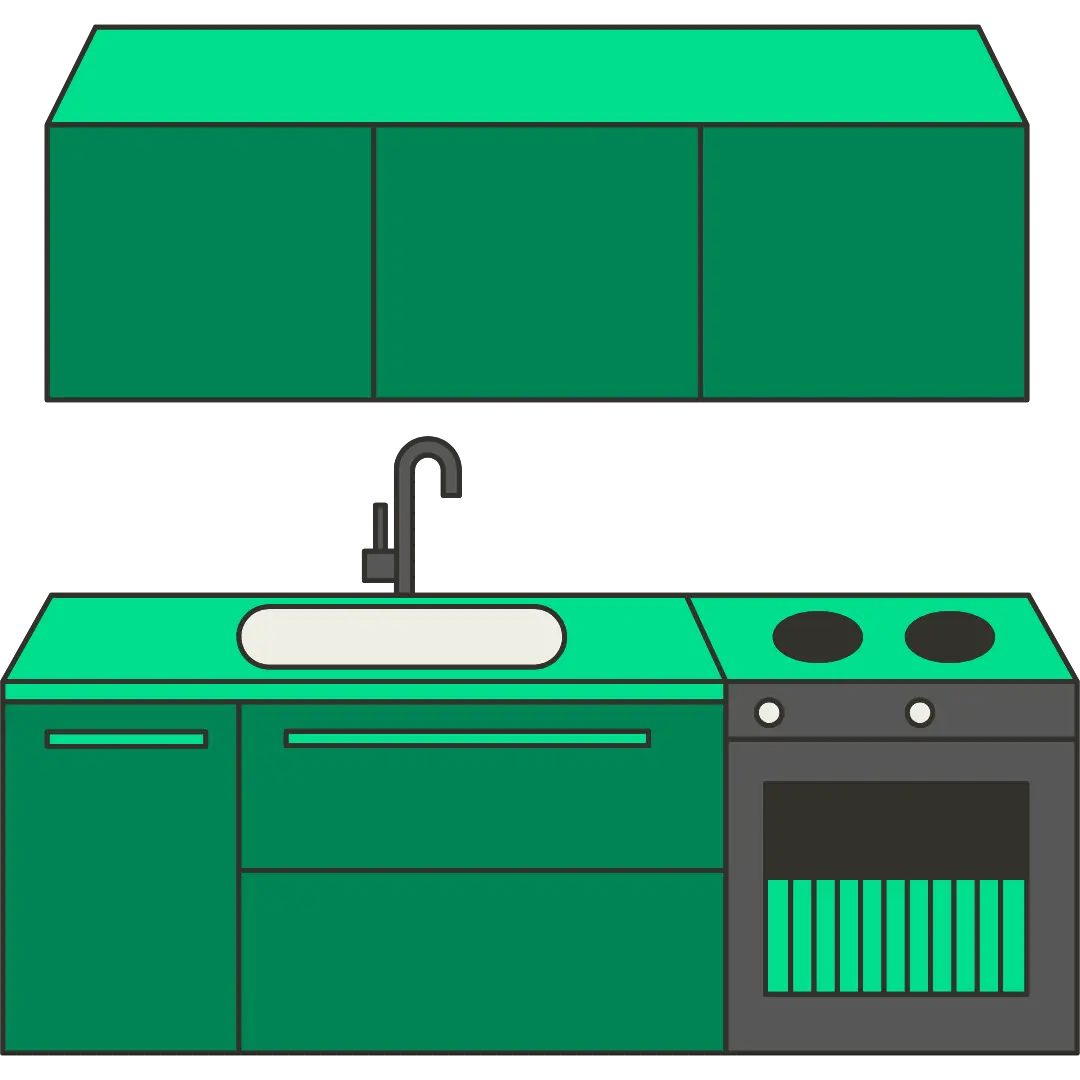 green kitchen cabinets icon
