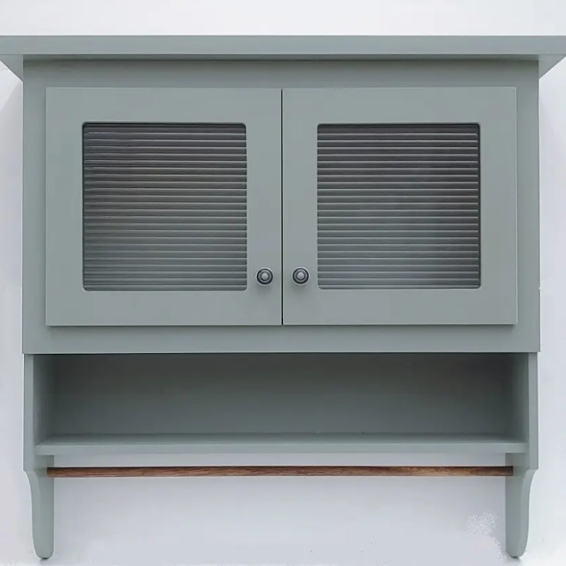 Blue Utensil Wall Cabinet