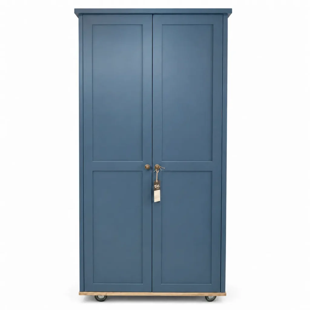 Deluxe Pantry Blue a front view of a blue deluxe pantry