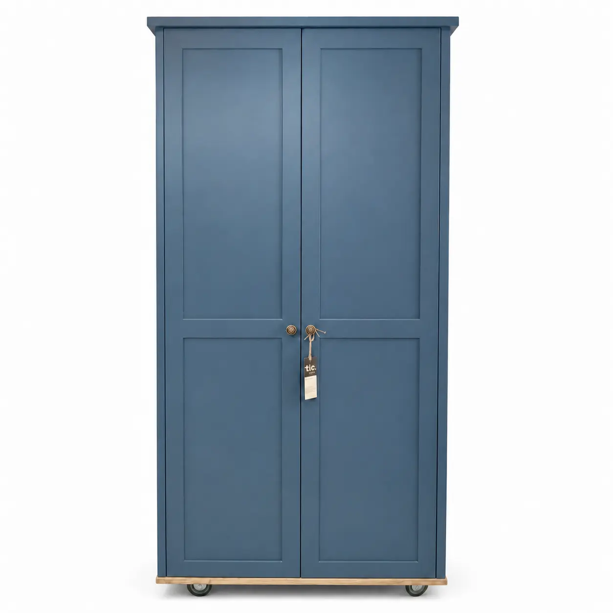 Pantries 3 a front view of a blue deluxe pantry