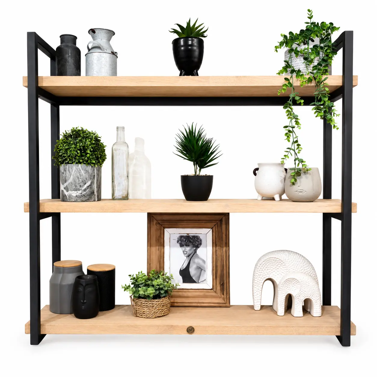 Metalica Shelves 2 A Front View Of A Three Tier Metalica Shelf On A White Background