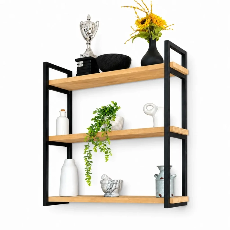 Three Tier Metalica Shelf on a White Background Right1 A right view of a Metalica Shelf with a trophy on it, on a white background