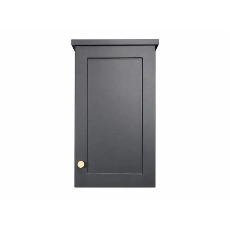 Black Single Door Wall Cabinet White Background