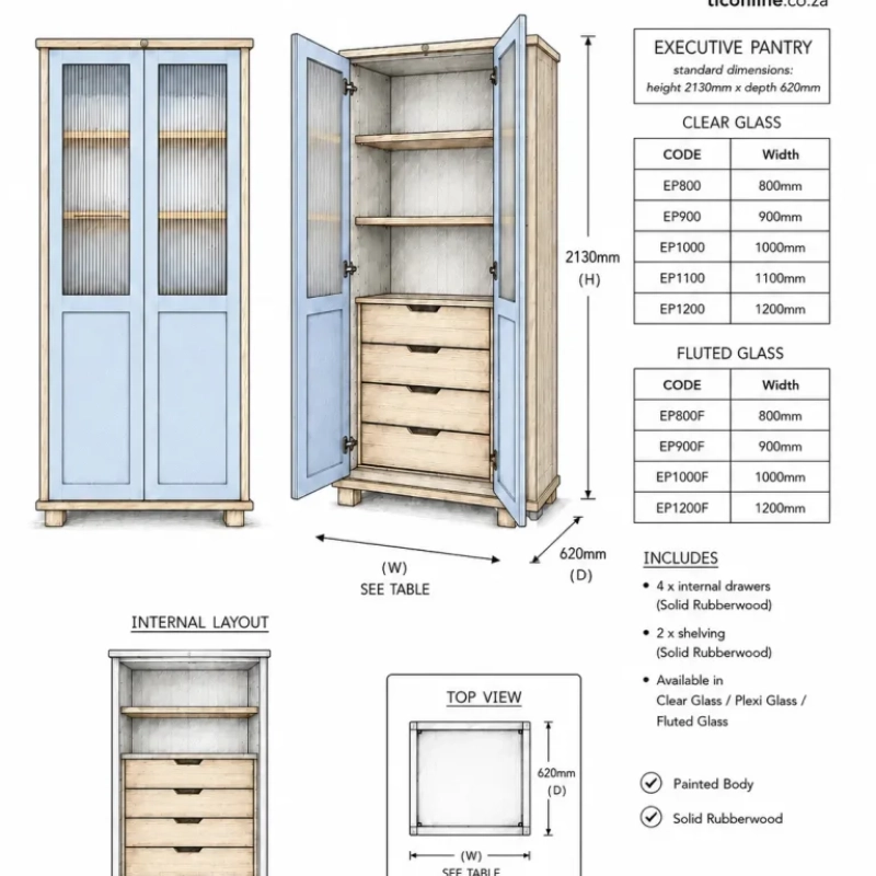 Executive Pantry Sketch A Sketch Of A Executive Pantry With It's Dimensions and Unit Code