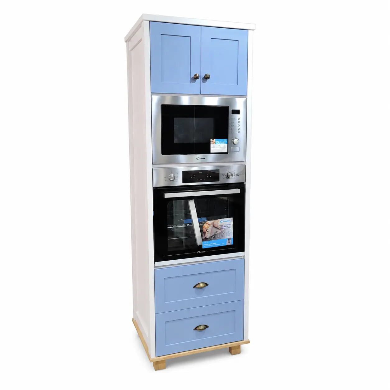 Appliance Houses 2 A Left View Of A Blue Eye Level Oven On A White Background