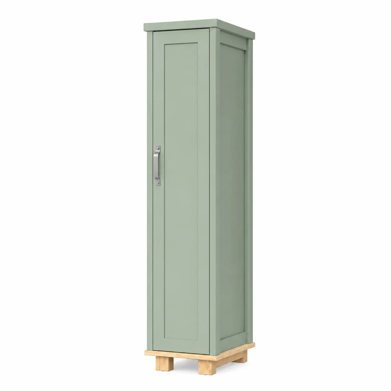Appliance Houses 3 A Right View Of A Green Broom Cabinet On A White Background