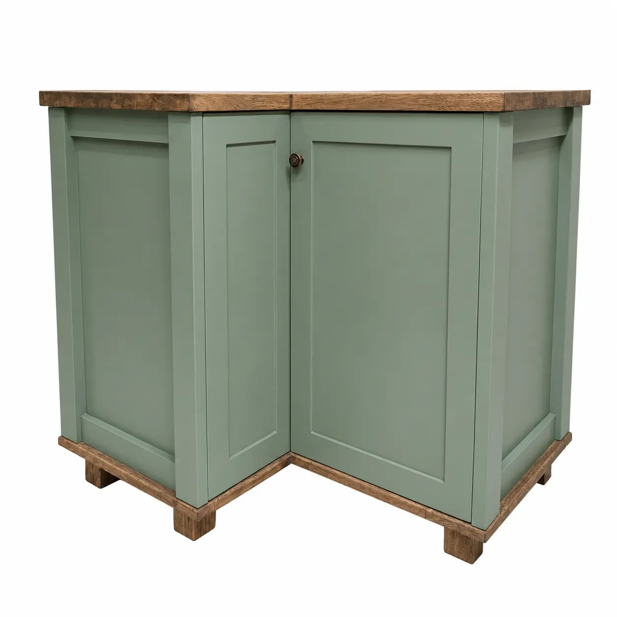Floor Cabinets 10 A left view of a white single door pantry